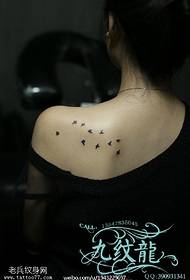 Free flying bird tattoo pattern