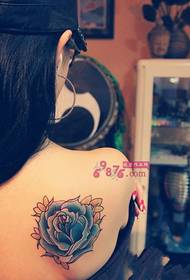 Duftende Schulter lila Rose Mode Tattoo Bild