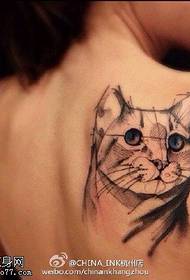 Modello di tatuaggio sexy carino gattino spalla