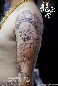 Padrão de tatuagem de deus grande de espinhos de ponto clássico