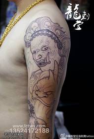 Modello di tatuaggio classico dio grande punto spine