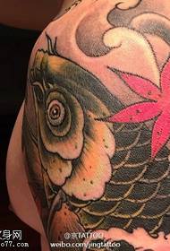 Китайский стиль красный клен кальмары татуировки