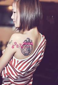 Cute beauty photo frame horse tattoo picture