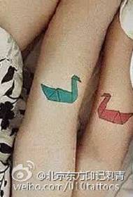 Maliit na sariwang libong papel crane magandang pattern ng tattoo tattoo