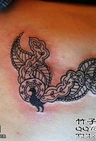 Mga abaga nga nagbaga sa pattern sa tattoo sa phoenix