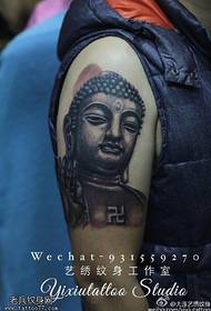 Pola tato avatar Buddha sing nyata lan nyata