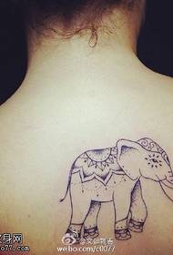 Simple stinged elephant tattoo pattern