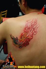 Червено-червено рамо огън феникс татуировка модел