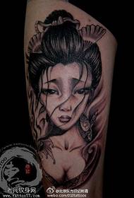 经典日本风艺妓纹身图案