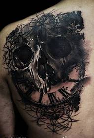 Modello di tatuaggio teschio inchiostro geometrico del tatuaggio