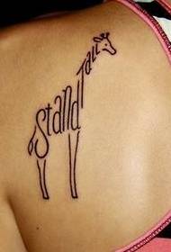 ဖက်ရှင်ကိုယ်ရည်ကိုယ်သွေးသစ်ကုလားအုတ် tattoo ရုပ်ပုံ