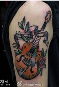 Шарена музика тетоважа шема на ветер виолина