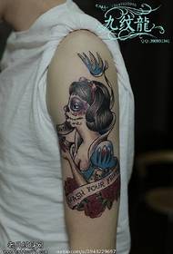 Beautiful european girl tattoo pattern