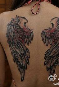 Schouder super dominant realistisch dubbel gevleugeld tattoo-patroon