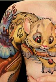 Personalidade de moda ombreiros bonitas cores de tatuaxe de leopardo patrón