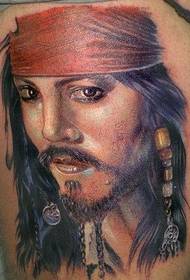 加勒比海盗杰克船长纹身作品图片