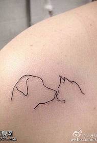 Vacker linje liten djur tatuering mönster
