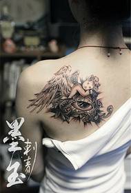 Узорак тетоваже око очију рамена анђела бога
