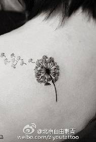 Patrún tattoo dandelion ghualainn