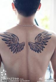超写实超cool羽翼双翅纹身图案