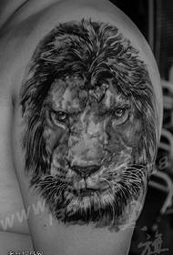 Modèle de tatouage de lion à l'encre d'épaule