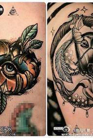 Váll ló szem tetoválás minta