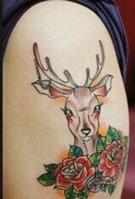 推薦男孩的肩膀美的鹿紋身圖片趨勢