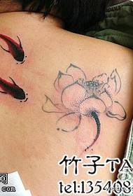 Modello di tatuaggio spalla fiore loto spina rossastra