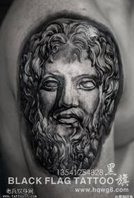 Grekiskt kosmos Poseidon tatueringsmönster