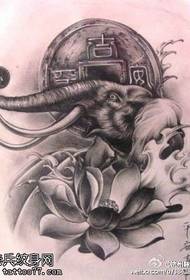 Izvrsni uzorak tetovaže novčića lotosa od antilopa