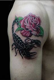 Big Bang Boy Shoulder HD Dice Rose Pattern Tattoo Picture