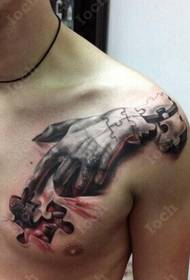 Boys shoulder classic robot tattoo picture