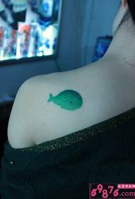 Doftande axel gullig grön liten val tatuering bild