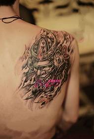 Cool Japanesch Ghost Warrior Shoulder Tattoo Picture