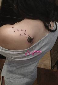 Imifanekiso entle ye-dandelion yegxalaba le tattoo