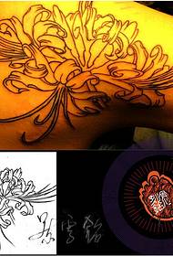 Male and female shoulders beautiful classic flower vine pattern tattoo pictures