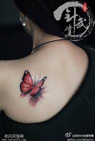 Modeli tatuazh i fluturave me ngjyra të shpatullave