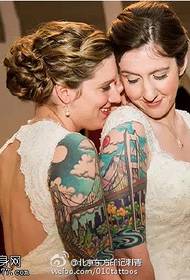Europæisk og amerikansk stil, søstre, dyb og smuk tatoveringsmønster