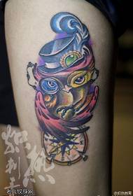 Modello tatuaggio gufo new school