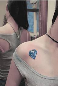 عکس الگوی تاتو الماس زیبا با رنگ شانه زیبا