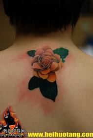 Modello di tatuaggio rosa arancione spalla