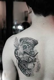 Personoliaeth steampunk comet dyn tatŵ ysgwydd dyn