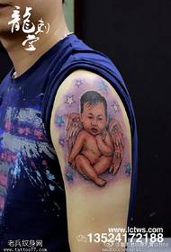 Modello di tatuaggio carino angelo bebe