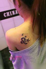 Starry Leo shoulder tattoo picture