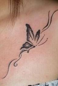 여자 어깨 HD 아름 다운 간단한 나비 문신 사진 사진