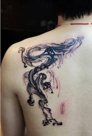 Pagpinta nga pintal sa dragon nga litrato sa paglihok sa abaga sa tattoo nga abaga