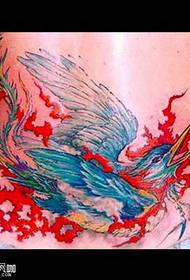 κόκκινο τατουάζ σχέδιο πουλιών