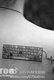 Tattoo pokaži slike za skupno rabo vzorca tetovaže na tipkovnici