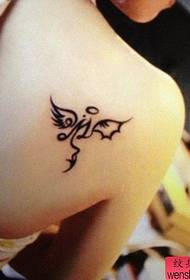 Patrwm tatŵ angel a diafol