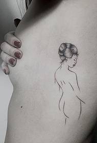 bočni struk seksi djevojka jednostavan uzorak tetovaže